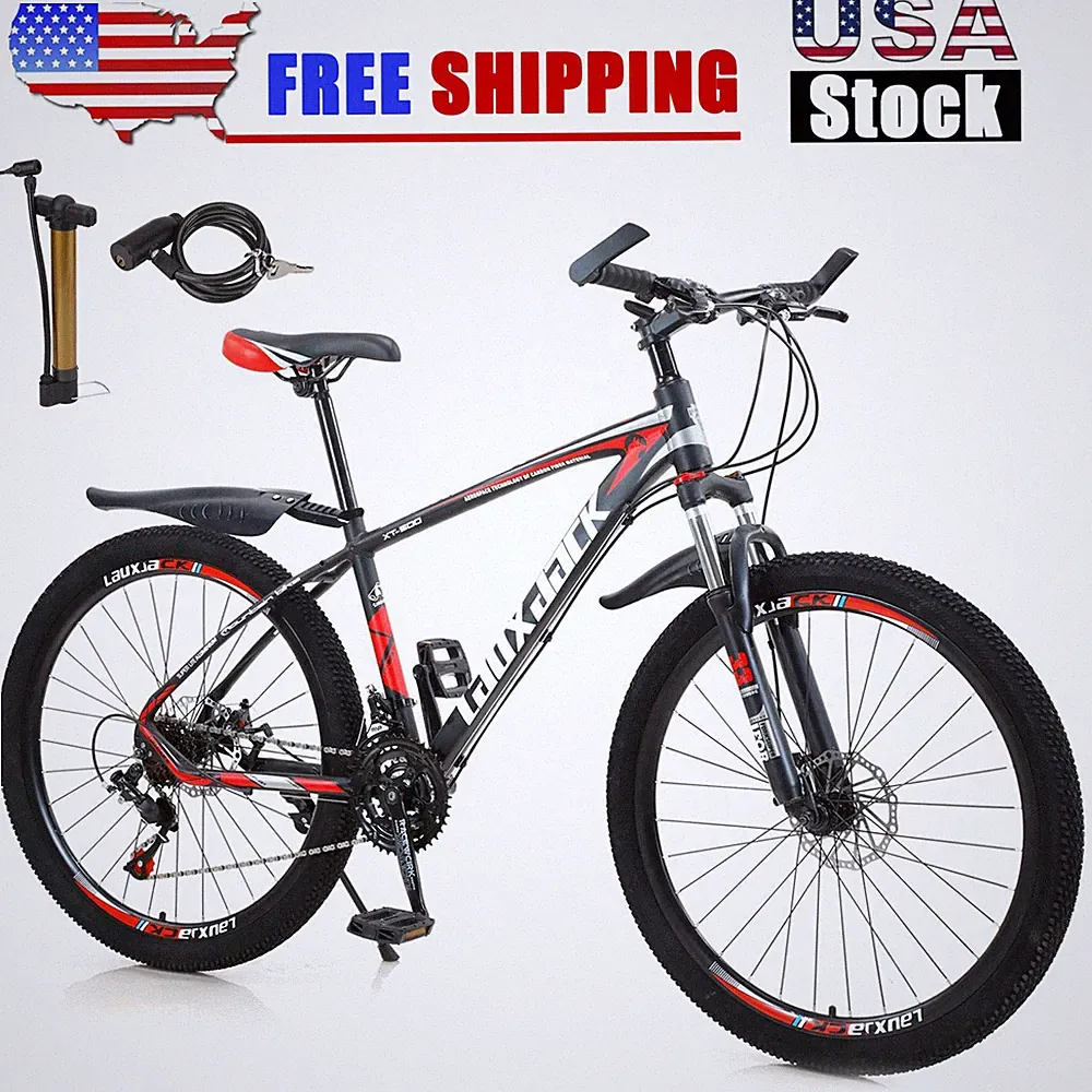 27.5 inches Wheels Adults Mountain Bike 21 Speed Bikes Bicycle MTB Black&Red