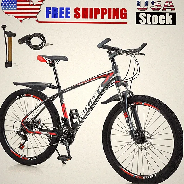 27.5 inches Wheels Adults Mountain Bike 21 Speed Bikes Bicycle MTB Black&Red V2