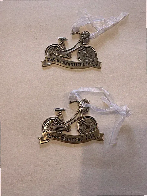 Ganz Bicycle Ornaments - “Life Is A Beautiful Ride” & “Live A Balanced Life” NWT