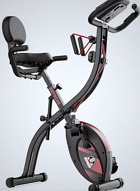 HAPBEAR Folding Exercise Bike Magnetic Foldable Stationary Bike, 3 in 1 Mode