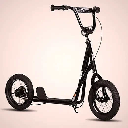 Kick Scooter for Ages 5-9 Years Old Boys Girls, 12 Inch Big Wheels Black