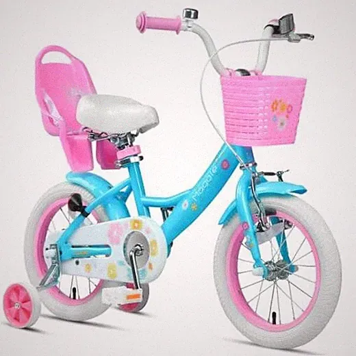 Maggie Girls Bike, 12-20 Inch Kids Bike for Blue 14 Inch With Training Wheels