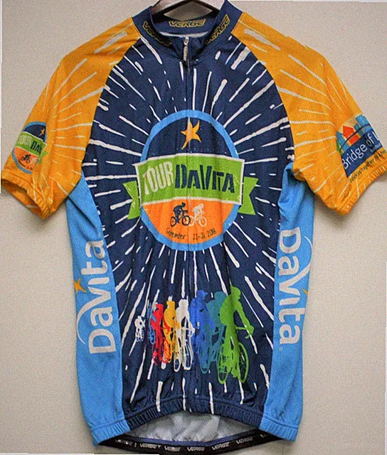 Tour DaVita 2018 Ride of a Lifetime Verge Cycling Jersey Mens Large Full Zip