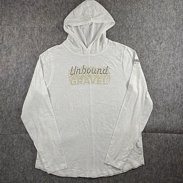 Unbound Gravel Hoodie Shirt TASC Womens Large White Bamboo Cycling Bike Lifetime